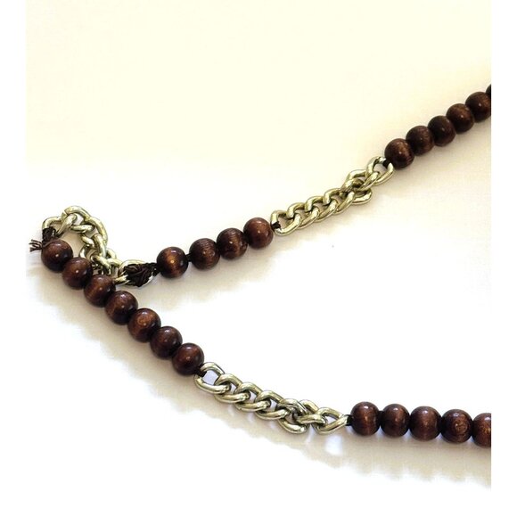 Vintage La Fleur Retro Beaded Wood Shoulder Bag - Picture 4 of 6